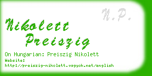 nikolett preiszig business card